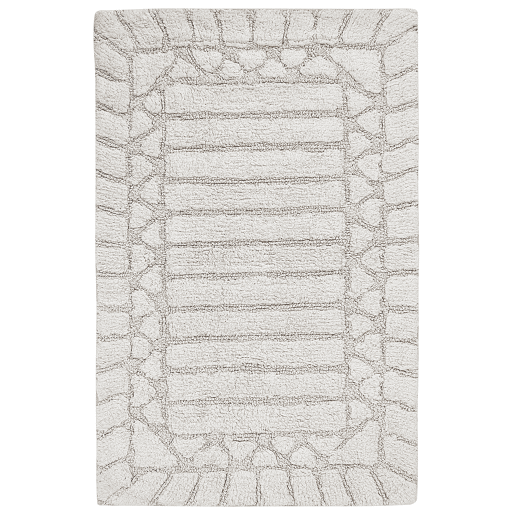 Tapete casa de banho TEKKE Creme claro 60 x 90 cm Algodão