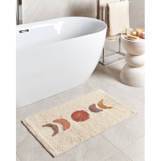 Tapete casa de banho ESME Creme 50 x 80 cm Algodão