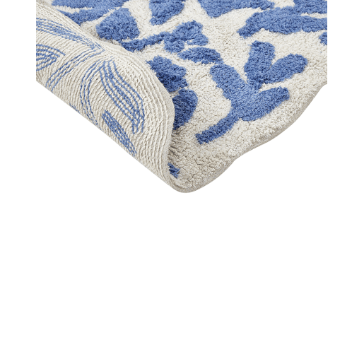 Tapete casa de banho DERIK Azul 60 x 90 cm Algodão