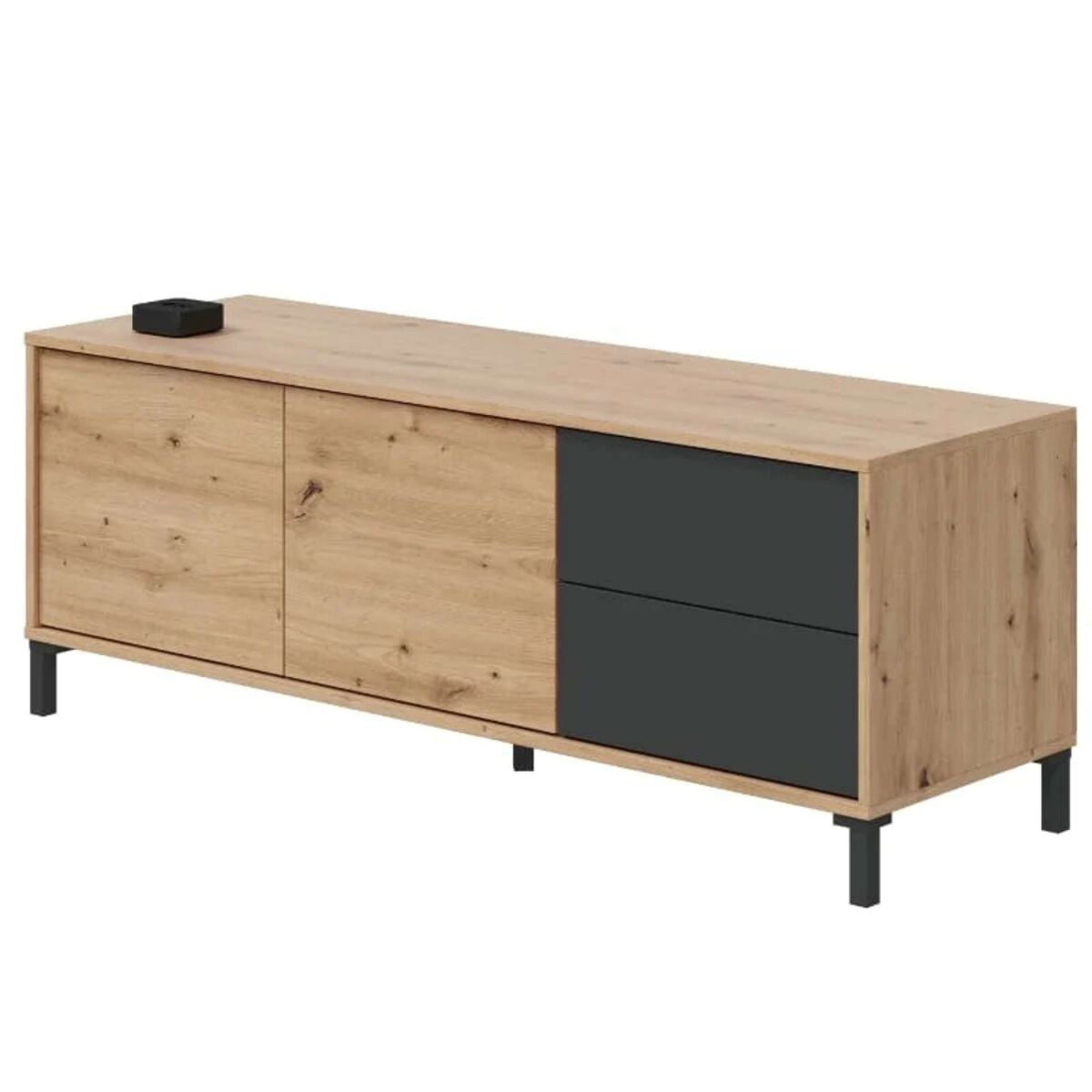 Pack 3 muebles de salón roble nodi y gris antracita