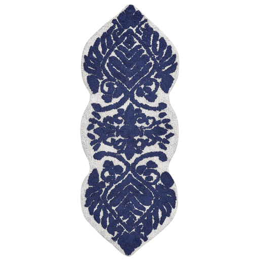 Tapete casa de banho CANBAR Azul marinho 150 x 60 cm Algodão