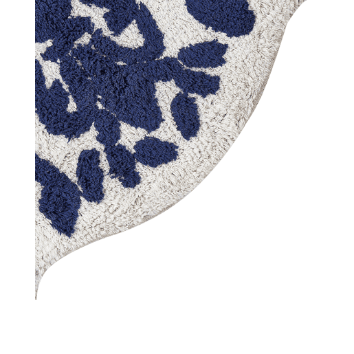 Tapete casa de banho CANBAR Azul marinho 150 x 60 cm Algodão