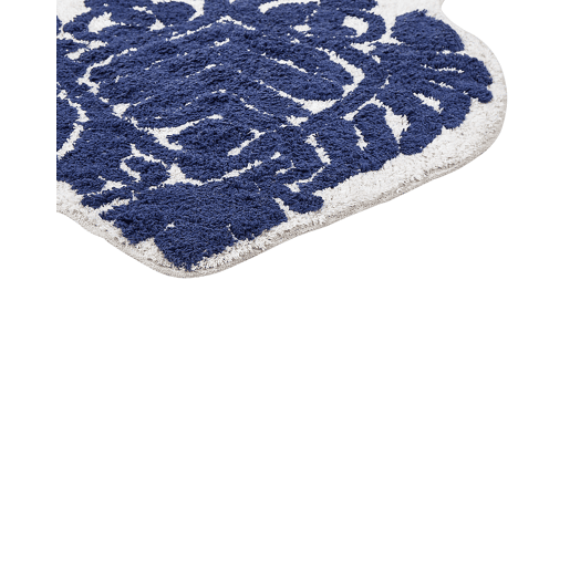 Tapete casa de banho CANBAR Azul marinho 150 x 60 cm Algodão