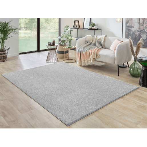 Tapete liso AMBIHOME KIND 04 - Cinza claro, pelo baixo, 200x300cm