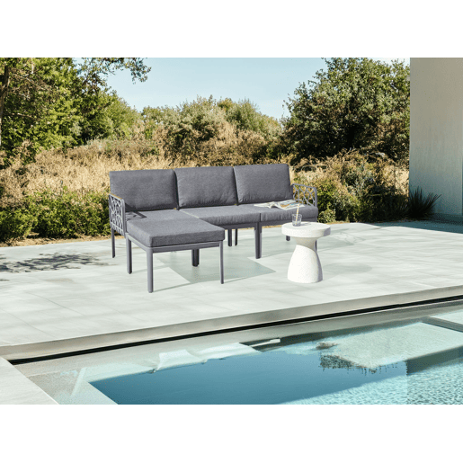 Conjunto de sofás de jardim 4 lugares ERICHE Cinzento escuro Conjunto de sofás de jardim 4 lugares ERICHE Cinzento escuro