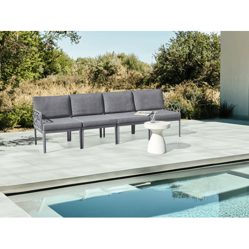 Conjunto de sofás de jardim 4 lugares ERICHE Cinzento escuro Conjunto de sofás de jardim 4 lugares ERICHE Cinzento escuro