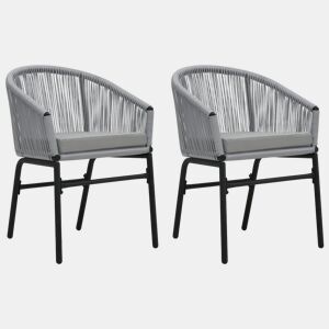 vidaXL Cadeiras de jardim 2 pcs vime PE antracite