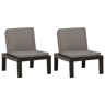 vidaXL Cadeiras de jardim com almofadões 2 pcs plástico cinzento