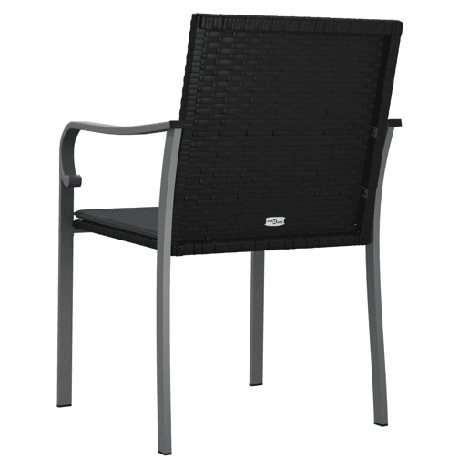 vidaXL Cadeiras jardim c almofadões 6pcs 56x59x84 cm vime PE preto