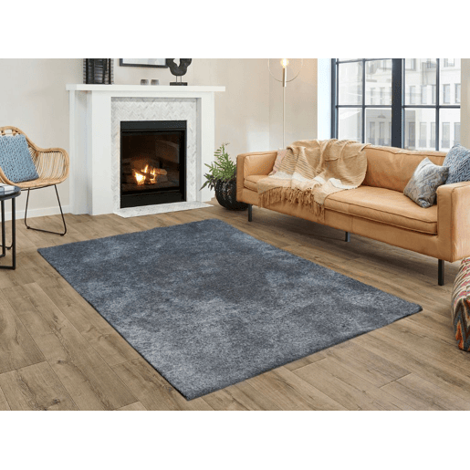 Tapete liso AMBIHOME CARACAS 01 - Cinzento, pelo alto, 115x170cm