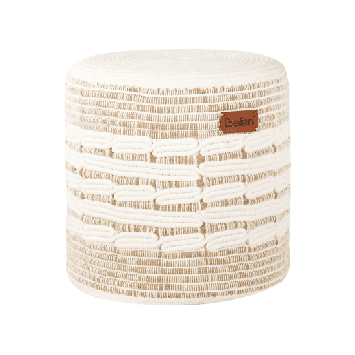 Pufe ABTIN Juta Branco 40 cm 40 cm 40 cm