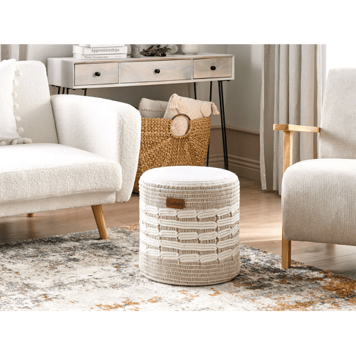 Pufe ABTIN Juta Branco 40 cm 40 cm 40 cm