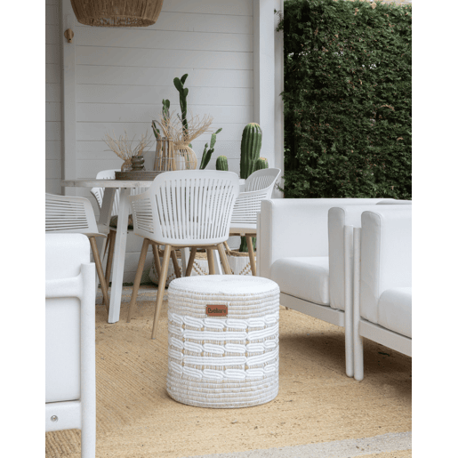Pufe ABTIN Juta Branco 40 cm 40 cm 40 cm