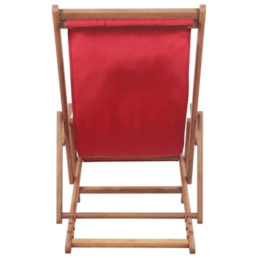 vidaXL Cadeira de praia dobrĂ¡vel tecido estrutura de madeira vermelho vidaXL Cadeira de praia dobrĂ¡vel tecido estrutura de madeira vermelho