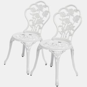 vidaXL Cadeiras de bistrô 2 pcs alumínio fundido branco