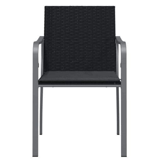vidaXL Cadeiras jardim c almofadões 2 pcs 56x59x84 cm vime PE preto