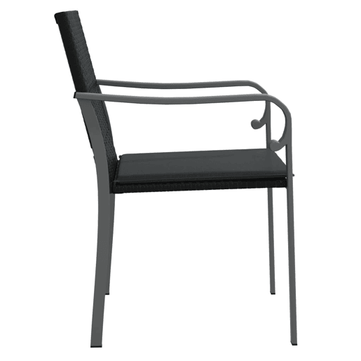 vidaXL Cadeiras jardim c almofadões 2 pcs 56x59x84 cm vime PE preto