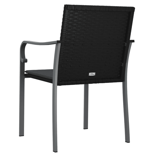 vidaXL Cadeiras jardim c almofadões 2 pcs 56x59x84 cm vime PE preto