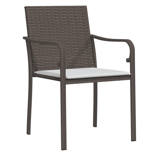 vidaXL Cadeiras jardim c almofadões 4pcs 56x59x84 cm vime PE castanho vidaXL Cadeiras jardim c almofadões 4pcs 56x59x84 cm vime PE castanho