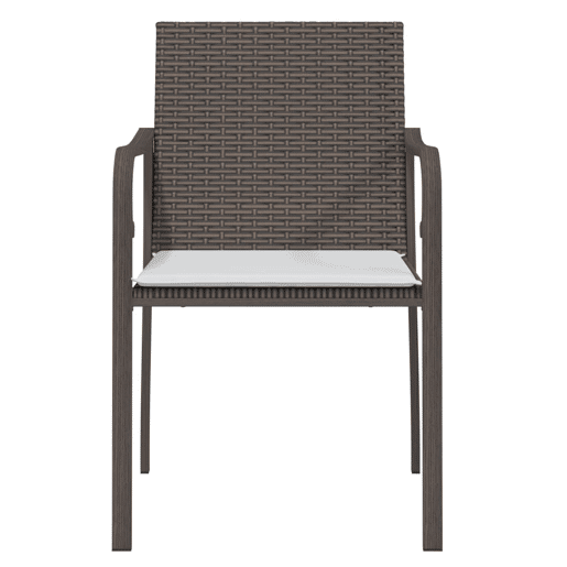 vidaXL Cadeiras jardim c almofadões 4pcs 56x59x84 cm vime PE castanho vidaXL Cadeiras jardim c almofadões 4pcs 56x59x84 cm vime PE castanho