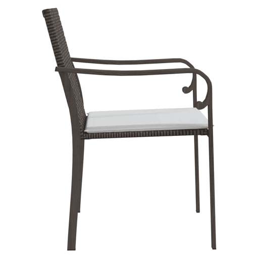 vidaXL Cadeiras jardim c almofadões 4pcs 56x59x84 cm vime PE castanho vidaXL Cadeiras jardim c almofadões 4pcs 56x59x84 cm vime PE castanho