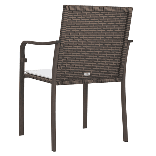 vidaXL Cadeiras jardim c almofadões 4pcs 56x59x84 cm vime PE castanho vidaXL Cadeiras jardim c almofadões 4pcs 56x59x84 cm vime PE castanho
