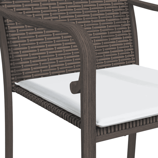vidaXL Cadeiras jardim c almofadões 4pcs 56x59x84 cm vime PE castanho vidaXL Cadeiras jardim c almofadões 4pcs 56x59x84 cm vime PE castanho