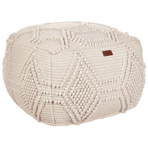 Pufe CHOIM Lã Creme 60 cm 60 cm 40 cm