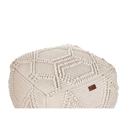 Pufe CHOIM Lã Creme 60 cm 60 cm 40 cm