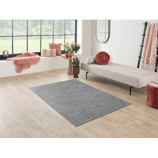 Tapete liso AMBIHOME KIND 03 - Cinza escuro, pelo baixo, 200x300cm