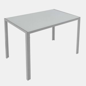 Mesa de Cozinha Fixa Cica, vidro branco, 105x75x60 cm