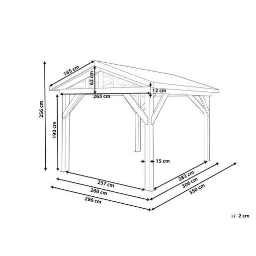 Pérgola de Jardim SECCHIA Madeira de abeto 296 cm 350 cm CastanhoCinzento