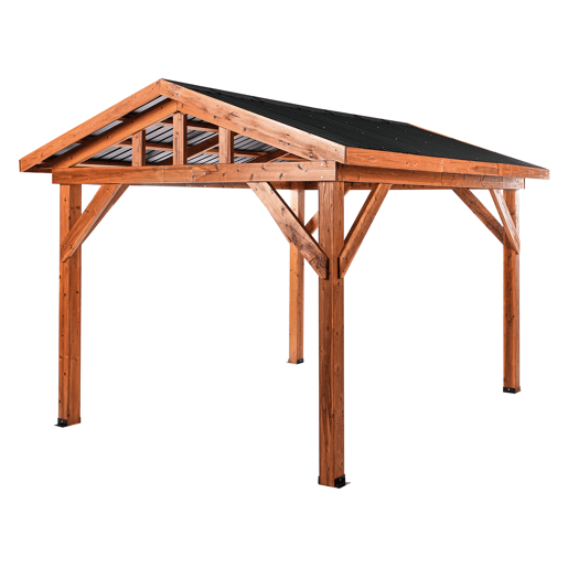 Pérgola de Jardim SECCHIA Madeira de abeto 296 cm 350 cm CastanhoCinzento
