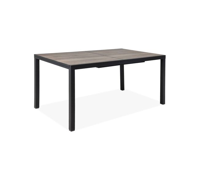 Mesa de jardín de madera extensible de dpc y aluminio, 6-8 plazas marrón - 240x90x75 cm