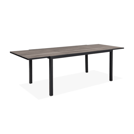 Mesa de jardim extensível em DPC e alumínio, com 8 lugares, Nashville 240, Castanho, 240x90x75 cm