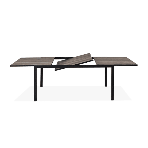Mesa de jardim extensível em DPC e alumínio, com 8 lugares, Nashville 240, Castanho, 240x90x75 cm