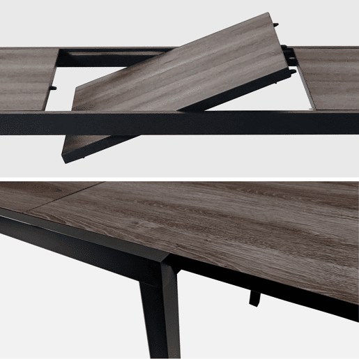 Mesa de jardim extensível em DPC e alumínio, com 8 lugares, Nashville 240, Castanho, 240x90x75 cm