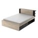 Cama matrimonio Life con cabecero y cajones Cama matrimonio Life con cabecero y cajones Negro/ Madera