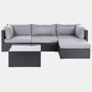 Conjunto de sofás de jardim de canto 4 lugares SANO à esquerda Preto