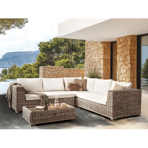 Beliani Conjunto lounge Rattanvime RINELLA Beliani Conjunto lounge Rattanvime RINELLA