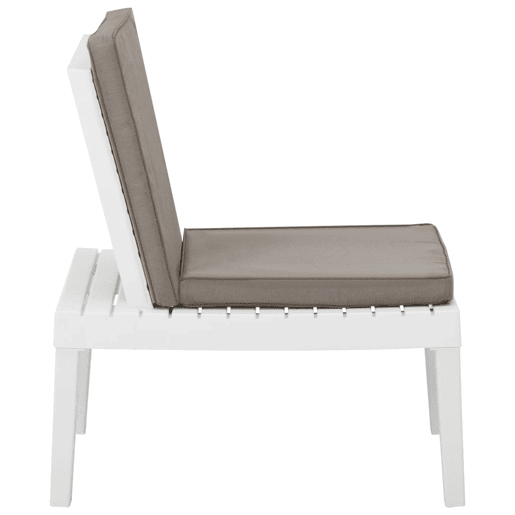 vidaXL Cadeiras de jardim com almofadões 2 pcs plástico branco vidaXL Cadeiras de jardim com almofadões 2 pcs plástico branco