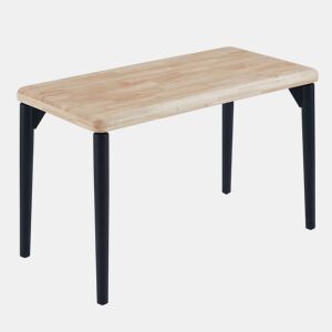 Mesa de Jantar Fixa Napi em Carvalho Nórdico e Preto 120x60 cm