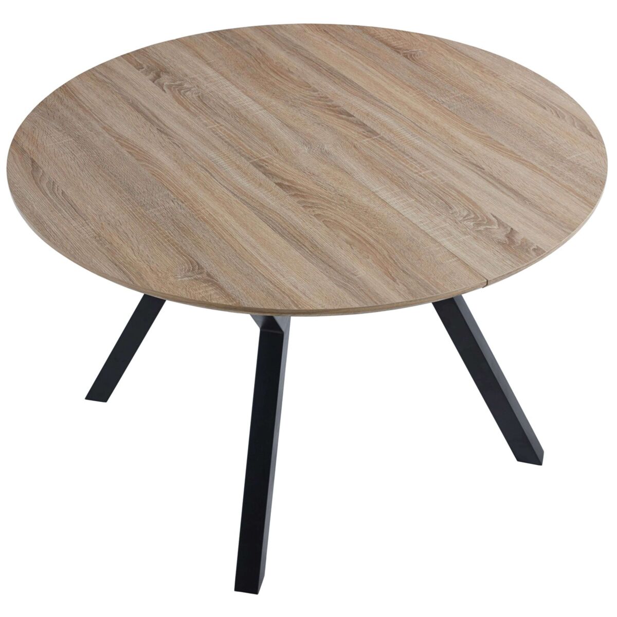 Mesa de comedor delta extensible forma circular oak/negro 75x120-160x120 cm adec