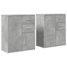 vidaXL Aparadores 2 pcs 60x31x70 cm derivados madeira cinzento cimento