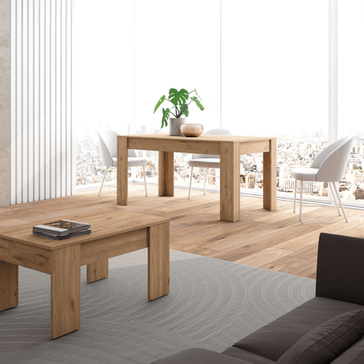 Mesa extensível básica na cor Naturale 141x77x91 cm Sala de jantar moderna Mesa extensível básica na cor Naturale 141x77x91 cm Sala de jantar moderna