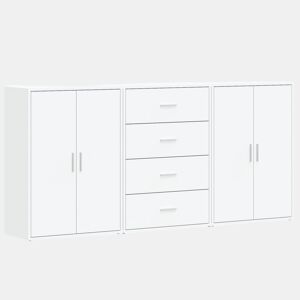 vidaXL Aparadores 3 pcs 60x31x84 cm derivados de madeira branco