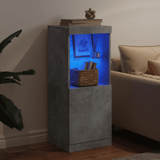 vidaXL Aparador com luzes LED 41x37x100 cm cinzento cimento vidaXL Aparador com luzes LED 41x37x100 cm cinzento cimento