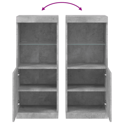 vidaXL Aparador com luzes LED 41x37x100 cm cinzento cimento vidaXL Aparador com luzes LED 41x37x100 cm cinzento cimento