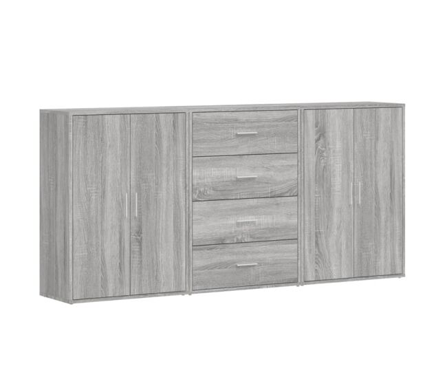 Vidaxl aparadores 3 uds madera de ingeniería gris sonoma 60x31x84 cm
