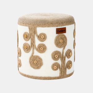 Pufe DIMAN Juta Branco 40 cm 40 cm 40 cm